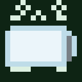 Pixel icon of steaming dry ice