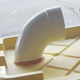 White 4-inch PVC elbow